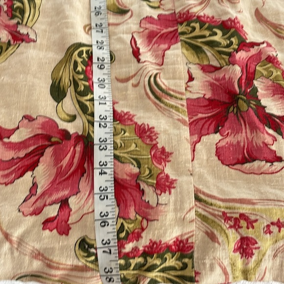 Vtg  Match Button Front Linen Maxi Dress USA Floral Lagenlook - Picture 8 of 8